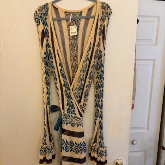 Free People Bella Rose Wrap Mini Dress, Sz L, NWT, $198 - Picture 3 of 11